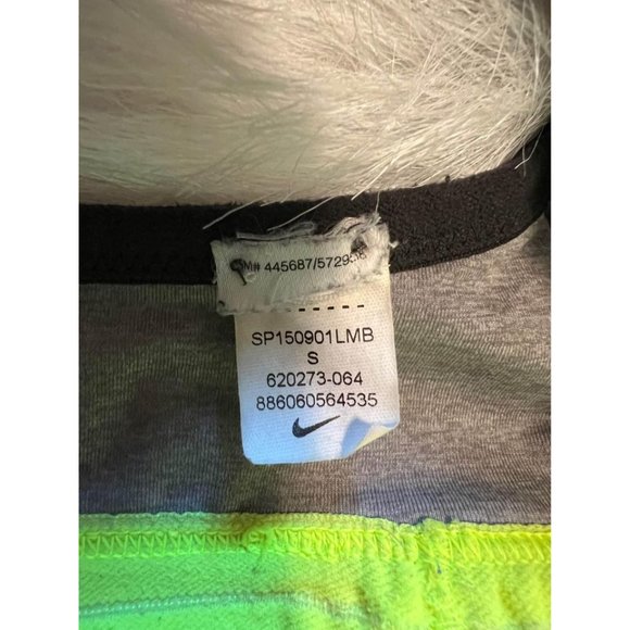 Women's Indy Nike Sports Bra In Grey/Volt(neon Yellow-green) - Picture 12 of 12